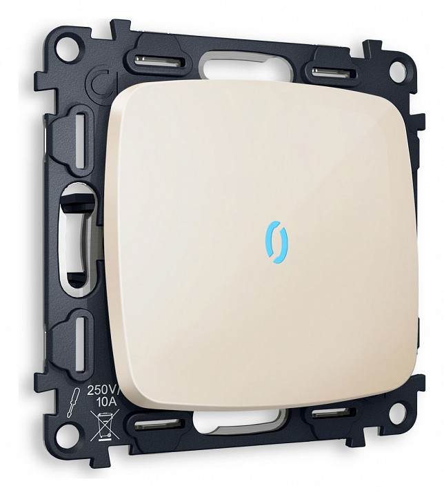 Выключатель одноклавишный с подсветкой без рамки ambrella volt omega mo302020