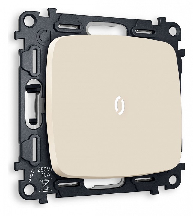 Выключатель одноклавишный с подсветкой без рамки ambrella volt omega mo322015