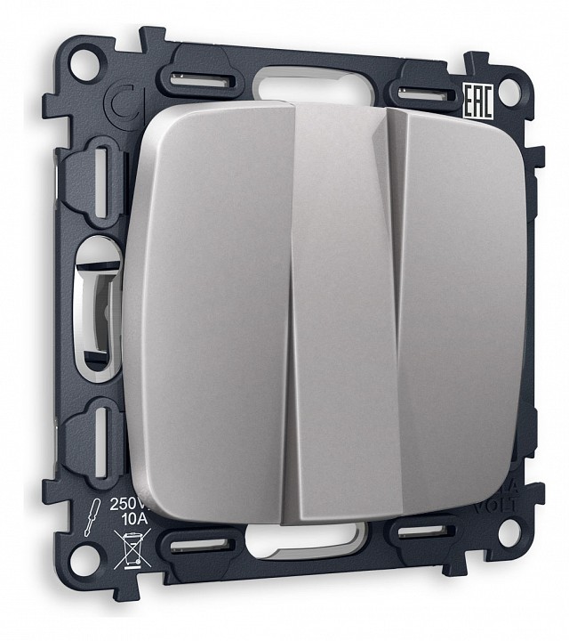 Выключатель трехклавишный без рамки ambrella volt quant mo505010