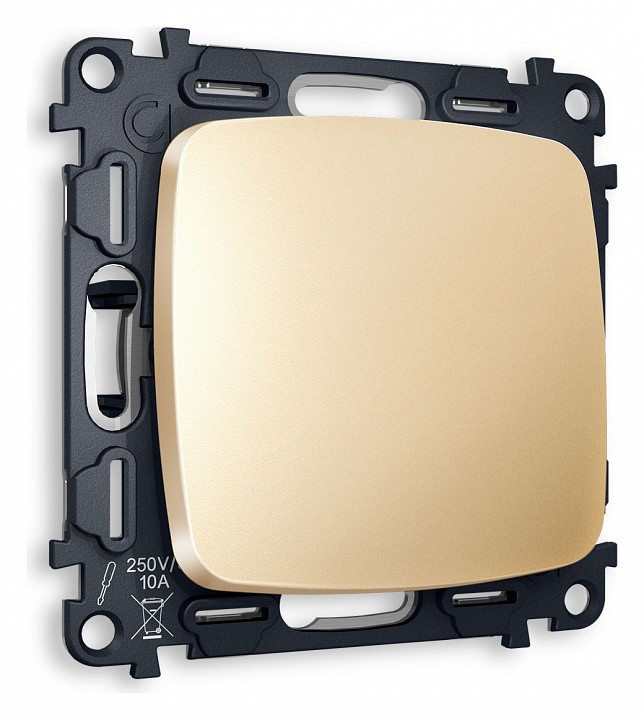 Выключатель проходной одноклавишный без рамки ambrella volt quant mo601020