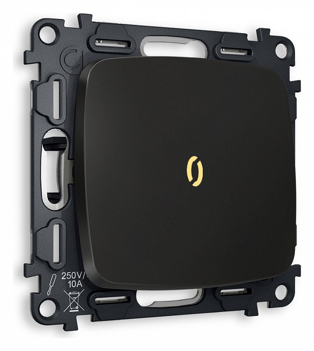 Выключатель одноклавишный с подсветкой без рамки ambrella volt quant mo802010