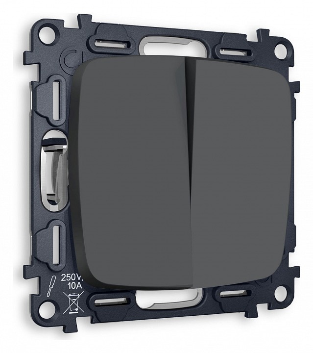 Выключатель двухклавишный без рамки ambrella volt quant mo903010