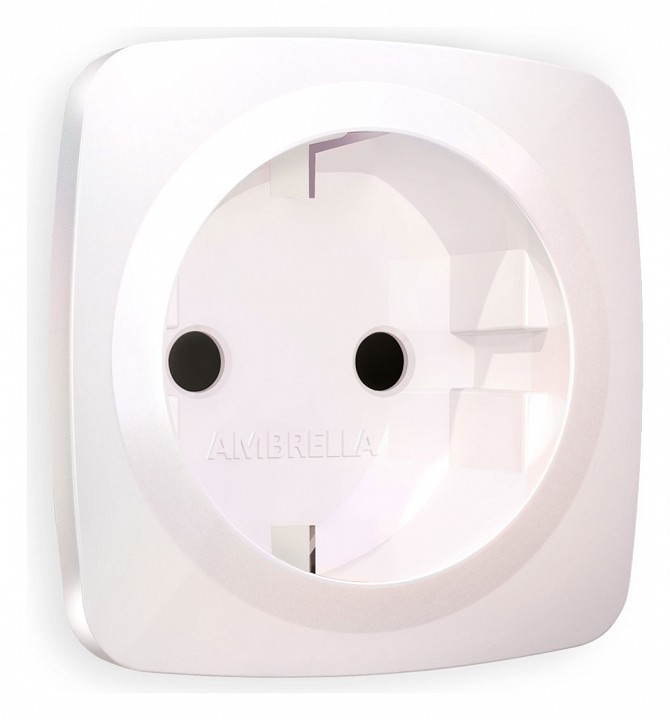 Накладка для розетки с заземлением и со шторками ambrella volt quant op2070