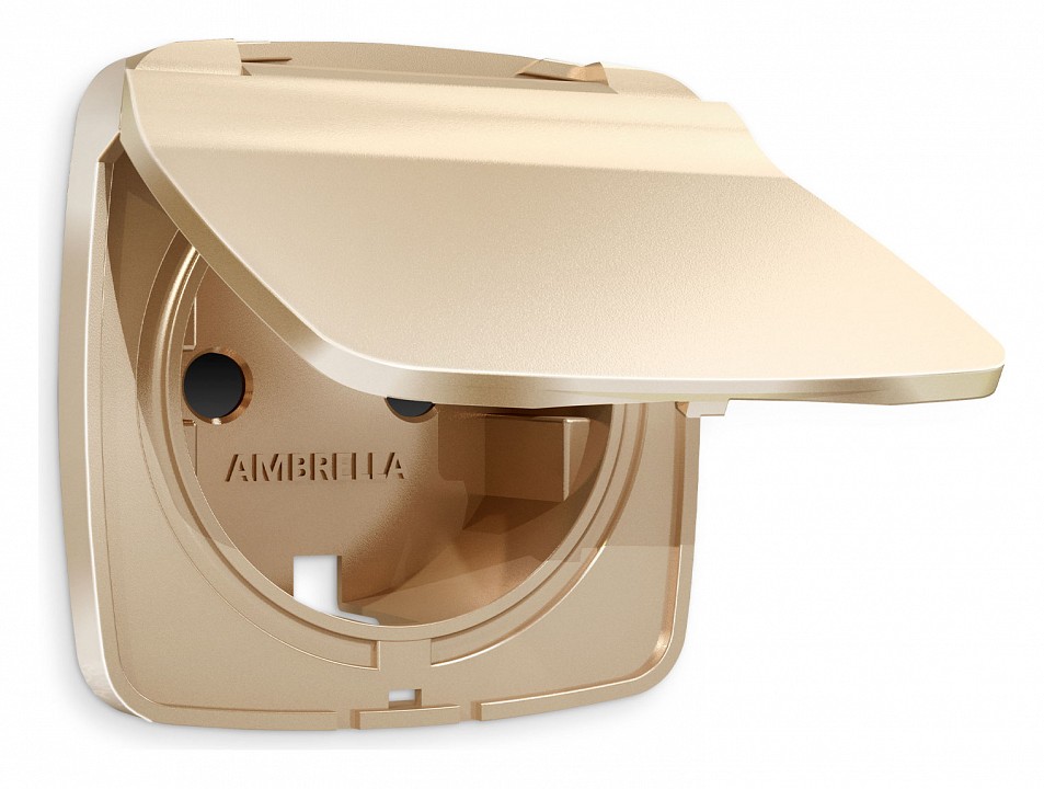 Накладка для розетки влагозащищенной с заземлением и со шторками с крышкой ambrella volt quant op6080