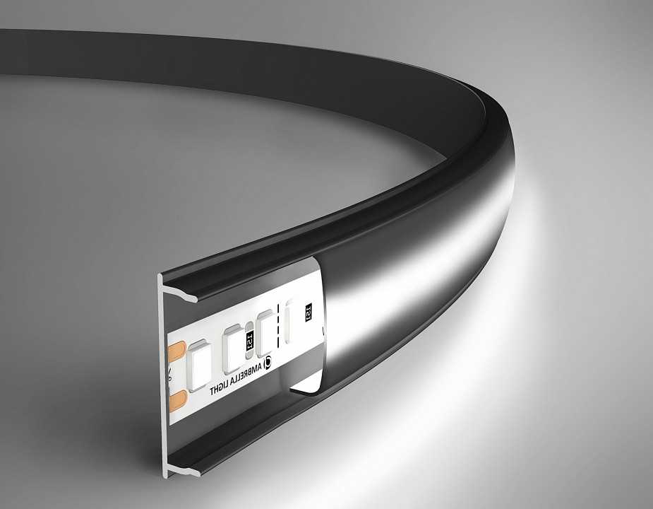 Профиль накладной гибкий ambrella light gp gp1600bk/bk