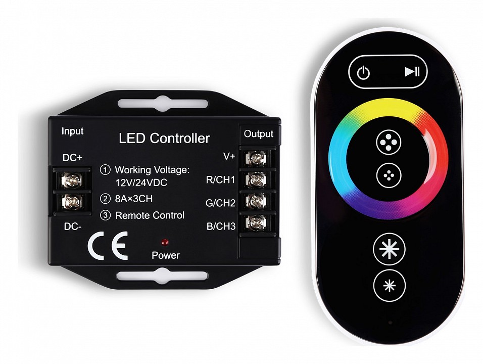 Контроллер-регулятор цвета rgb с пультом ду ambrella light gs gs11401