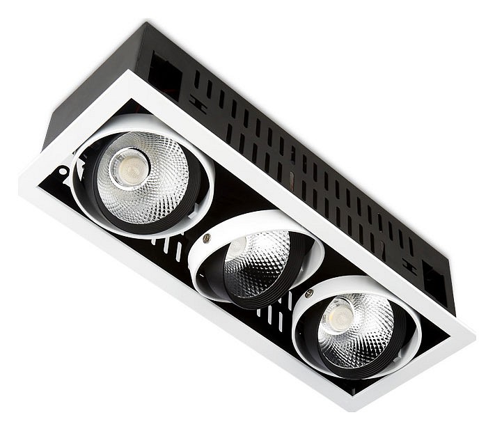 Встраиваемый светильник ambrella light classic t81 t813 bk/ch 3*12w 4200k