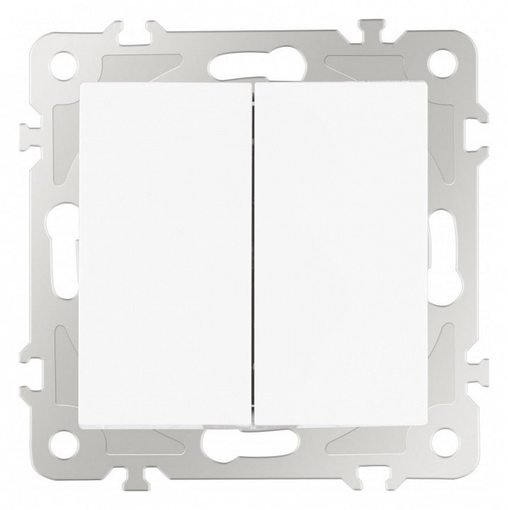 Выключатель проходной двухклавишный без рамки arte milano 206 206.32-2.white