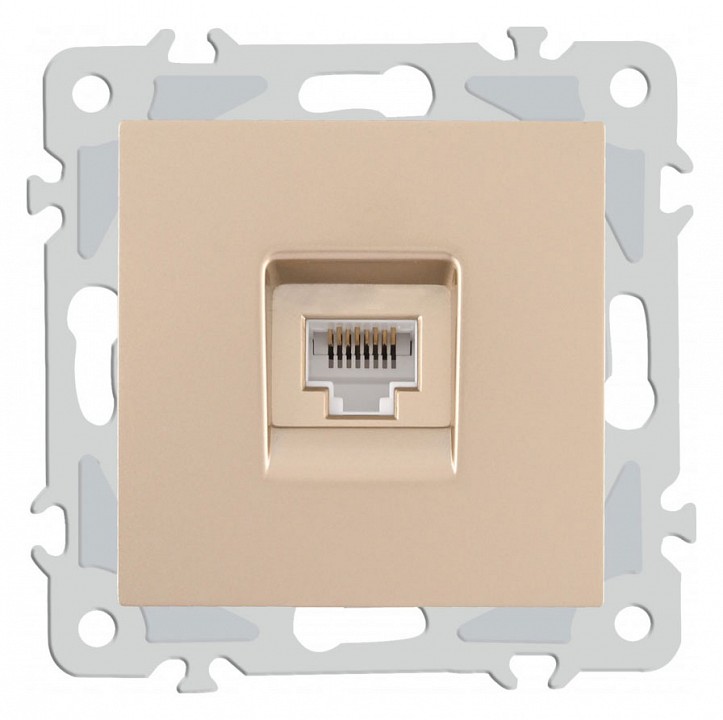 Розетка ethernet rj-45 без рамки arte milano am-206 206.45-1.shampan