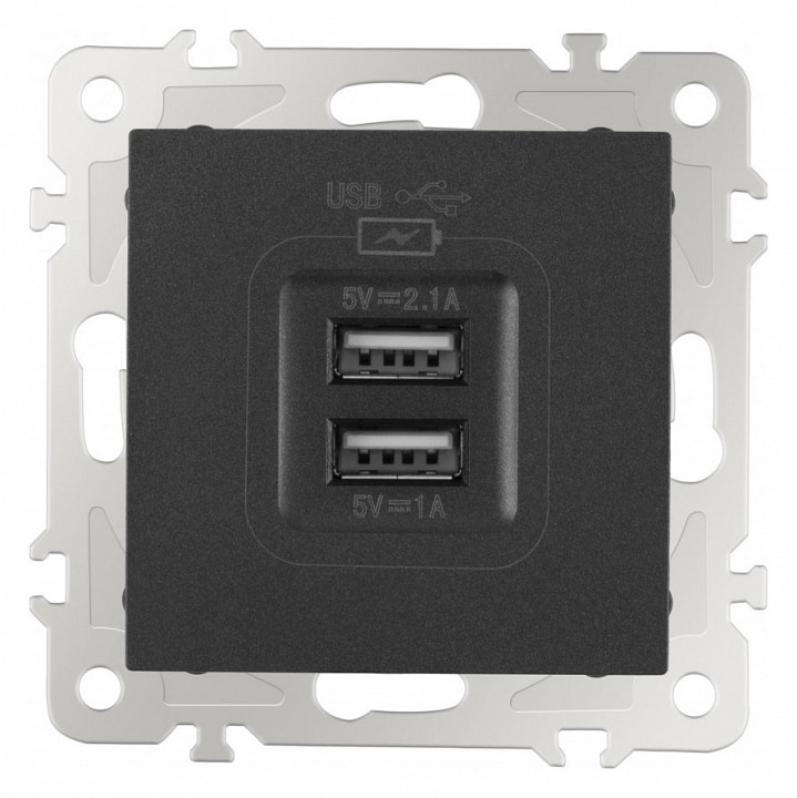 Розетка usb, Без рамки arte milano am-206 206.46-1.black