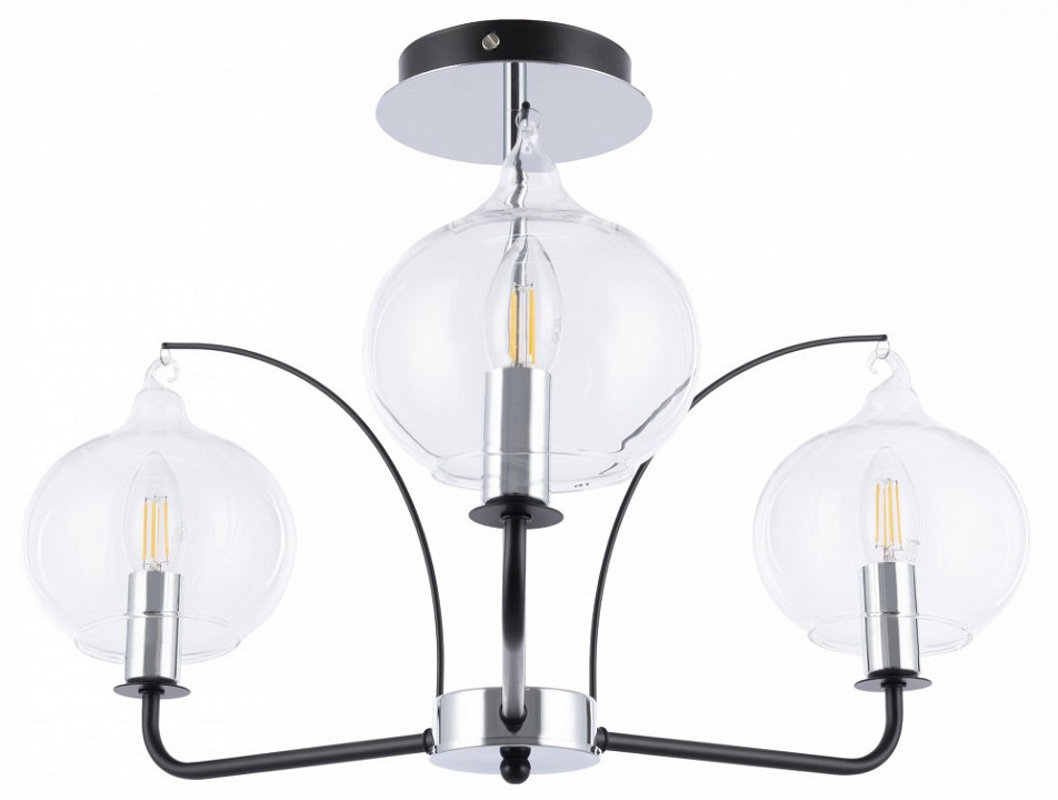 Люстра на штанге arte milano napoli-321007 321007/3 bk.cr