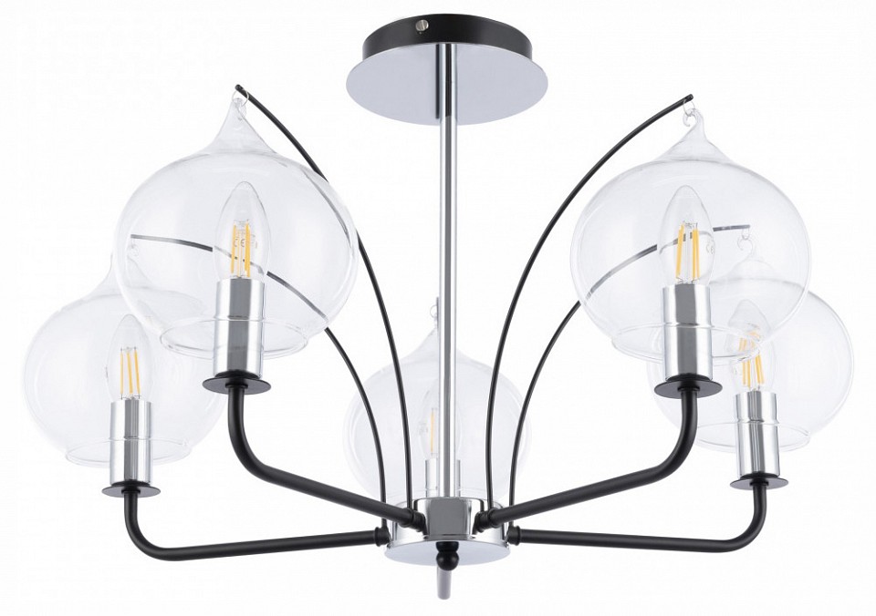 Люстра на штанге arte milano napoli-321007 321007/5 bk.cr