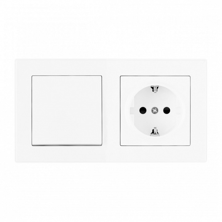 Блок с розеткой и выключателем arte milano set06-2 set06-2-30-1-40-1 white