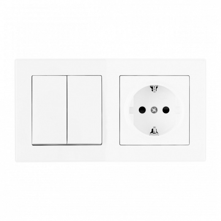 Блок с розеткой и выключателем arte milano set06-2 set06-2-30-2-40-1 white