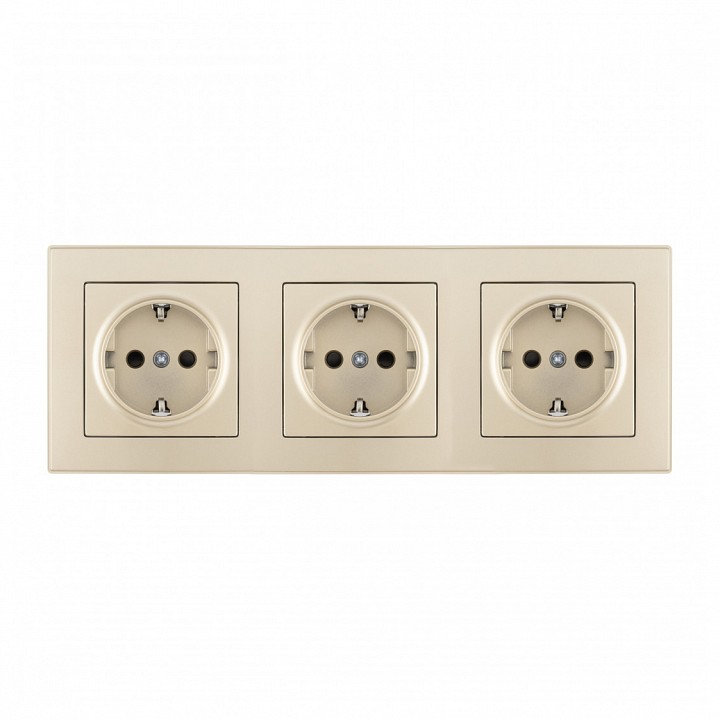 Розетка с заземлением и со шторкой arte milano set06-3 set06-3-40-1x3 shampan