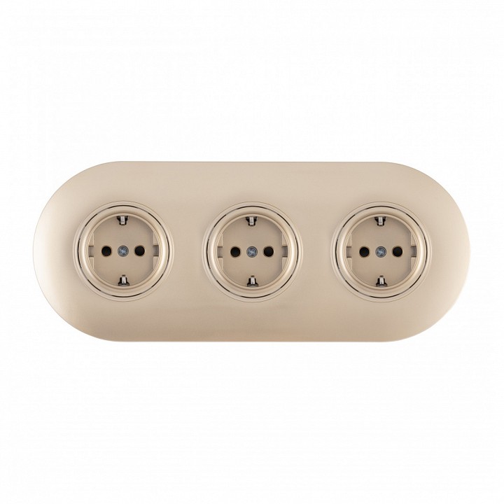 Розетка с заземлением и со шторкой arte milano set08-3 set08-3-40-1x3 shampan