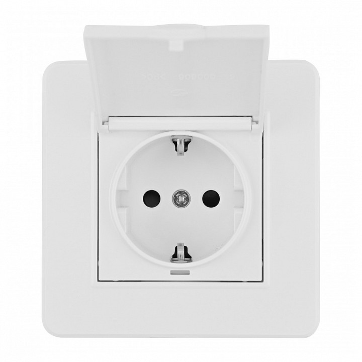 Розетка с заземлением и шторкой, С крышкой arte milano set16-1 set16-1-41-1 white