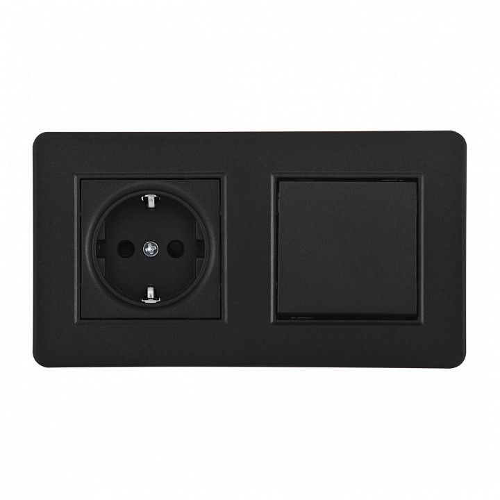 Блок с розеткой и выключателем arte milano set16-2 set16-2-40-1-30-1 black