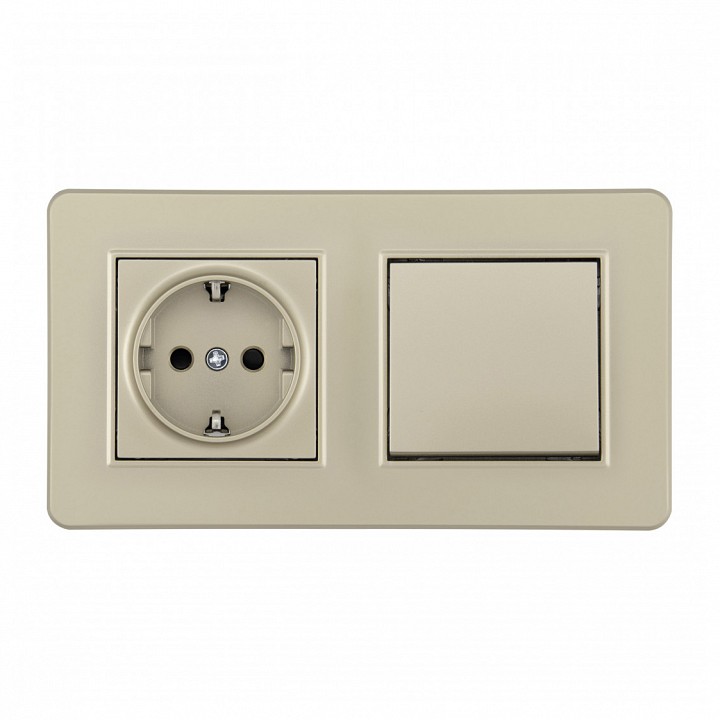 Блок с розеткой и выключателем arte milano set16-2 set16-2-40-1-30-1 shampan