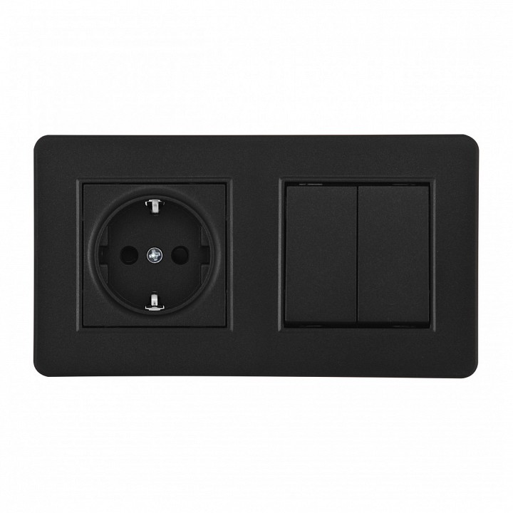 Блок с выключателями двухклавишными arte milano set16-2 set16-2-40-1-30-2 black