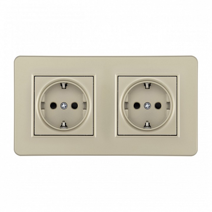 Розетка с заземлением и со шторкой arte milano set16-2 set16-2-40-1x2 shampan