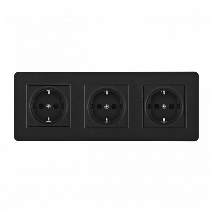 Розетка с заземлением и со шторкой arte milano set16-3 set16-3-40-1x3 black