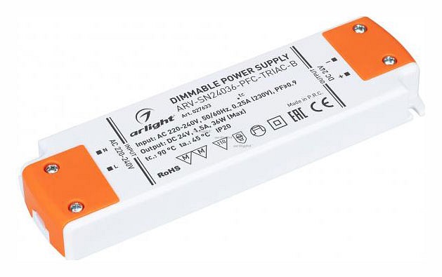 Блок питания arlight arv-sn24036-pfc-triac-b 027633