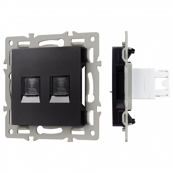 Розетка двойная rj-12 и ethernet rj-45, Без рамки arlight sct 045337