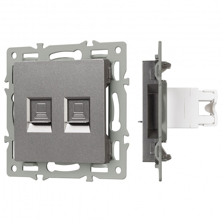 Розетка двойная rj-12 и ethernet rj-45, Без рамки arlight sct 045338