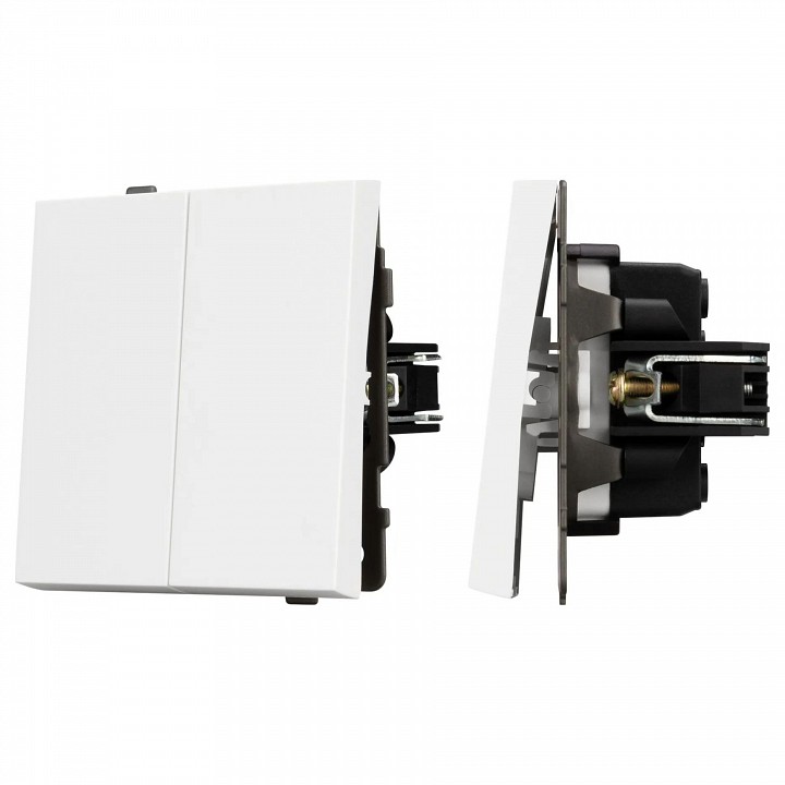Выключатель проходной двухклавишный без рамки arlight swt 054066