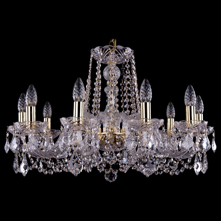 Подвесная люстра bohemia ivele crystal 1402 1402/10/240/g/leafs