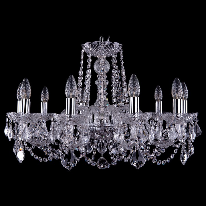 Подвесная люстра bohemia ivele crystal 1402 1402/10/240/ni/leafs