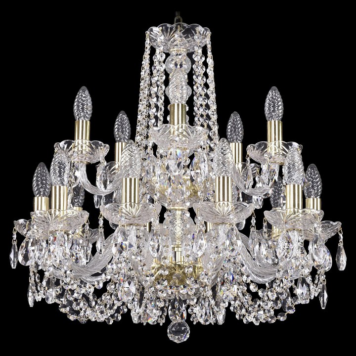 Подвесная люстра bohemia ivele crystal 1402 1402/10+5/195/2d/g