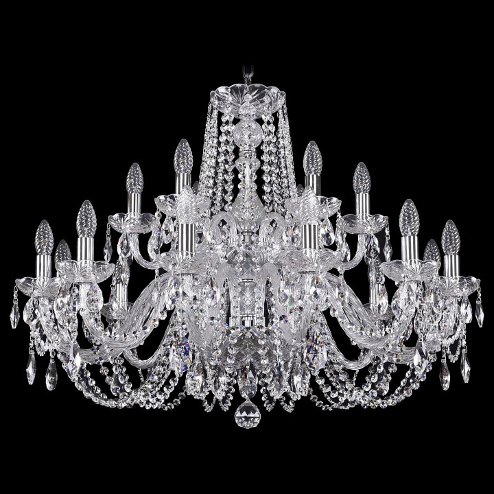 Подвесная люстра bohemia ivele crystal 1402 1402/12+6/300/2d/ni