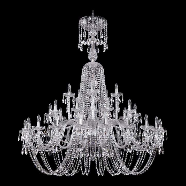 Подвесная люстра bohemia ivele crystal 1402 1402/20+10+5/530/xl-165/ni