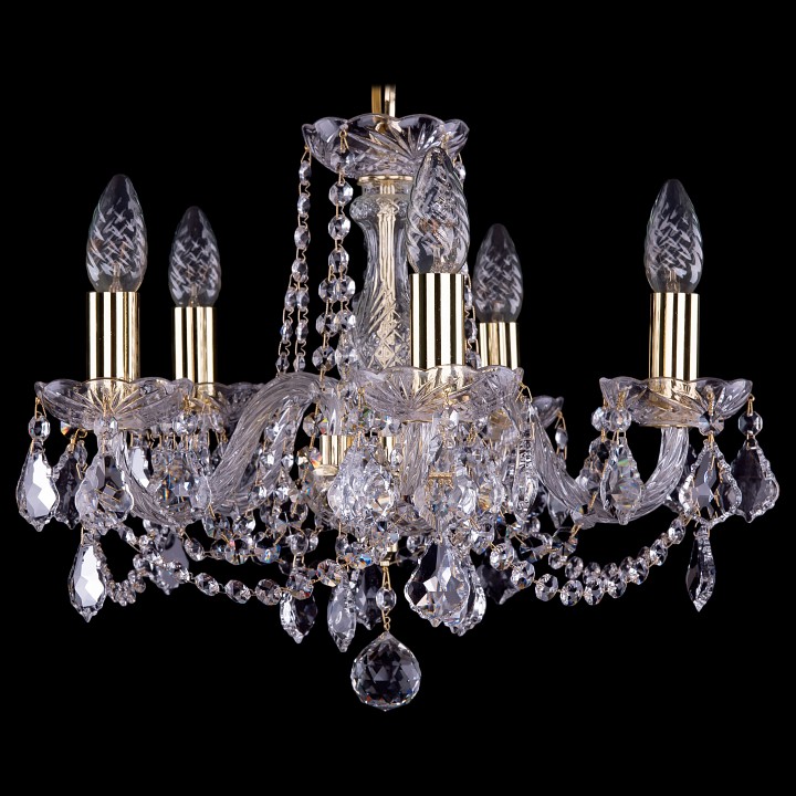 Подвесная люстра bohemia ivele crystal 1402 1402/5/141/g/leafs