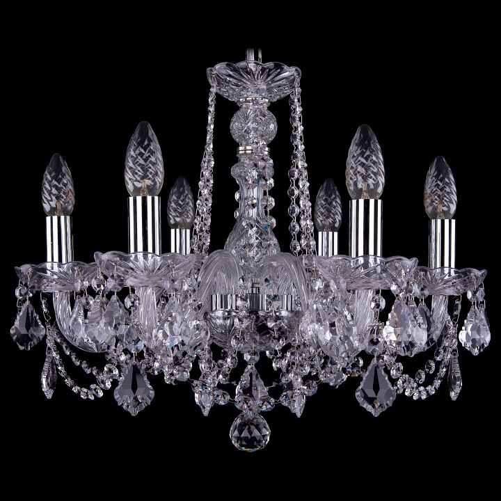 Подвесная люстра bohemia ivele crystal 1402 1402/6/160/ni/leafs