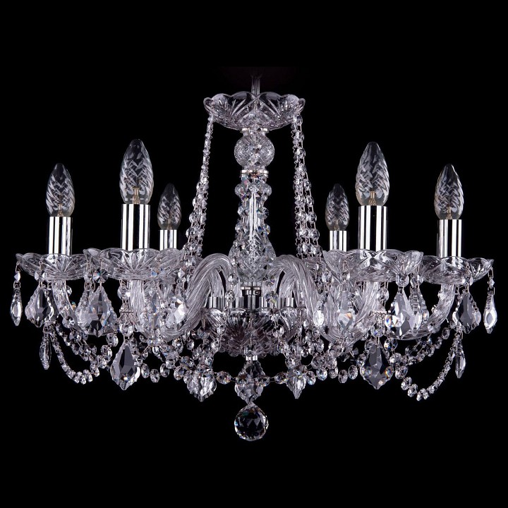 Подвесная люстра bohemia ivele crystal 1402 1402/6/195/ni/leafs