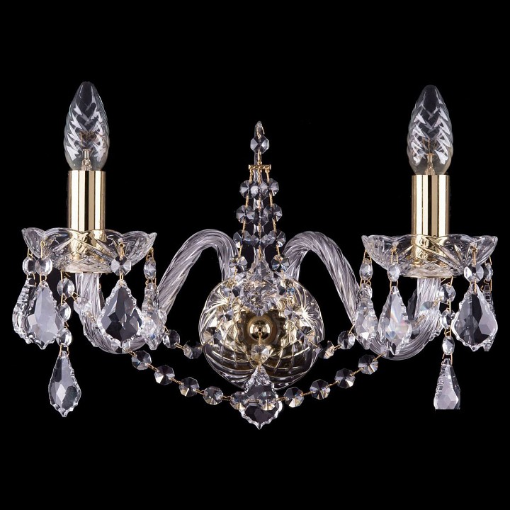 Бра bohemia ivele crystal 1411 1411b/2/160/g/leafs
