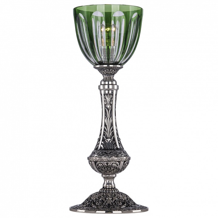 Настольная лампа декоративная bohemia ivele crystal 7100 71100l/15 nb p1 clear-green/h-1h