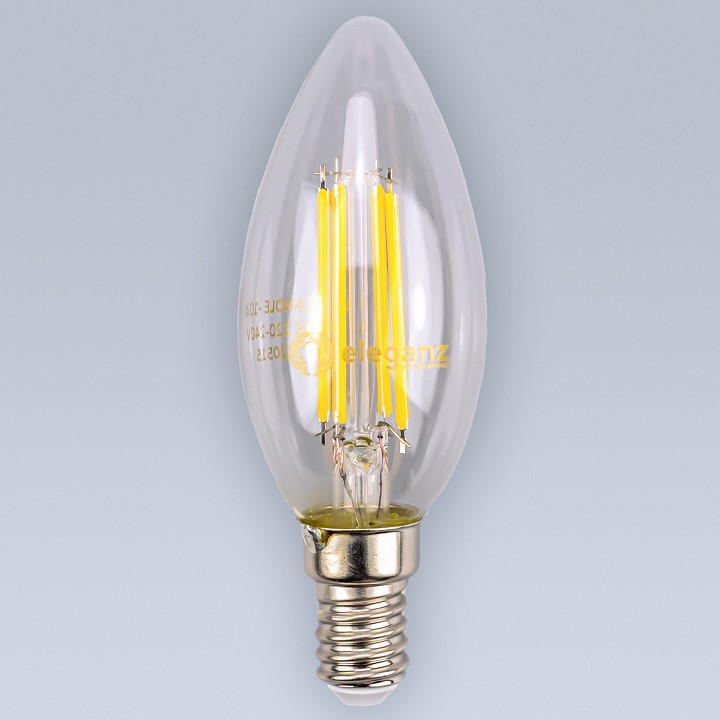 Лампа светодиодная eleganz  e14 10вт 3000k 13621