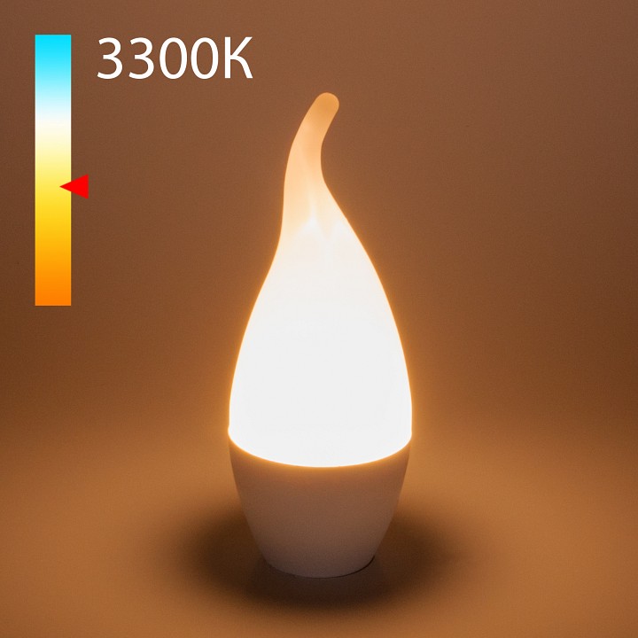 Лампа светодиодная elektrostandard свеча на ветру e14 6вт 3300k a055339