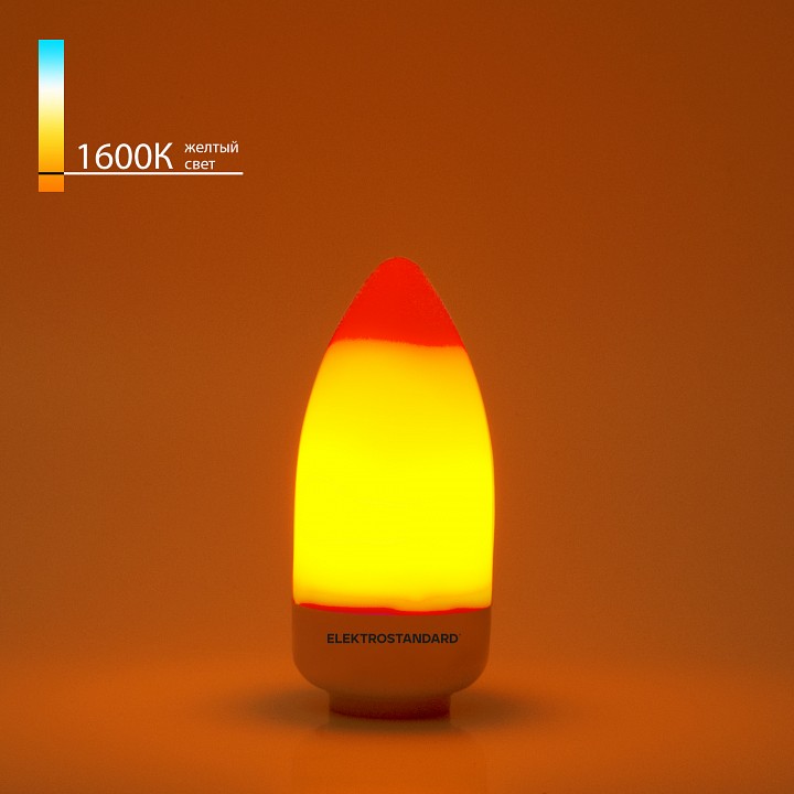 Лампа светодиодная elektrostandard лампа пламя e14 3вт 1600k a055882