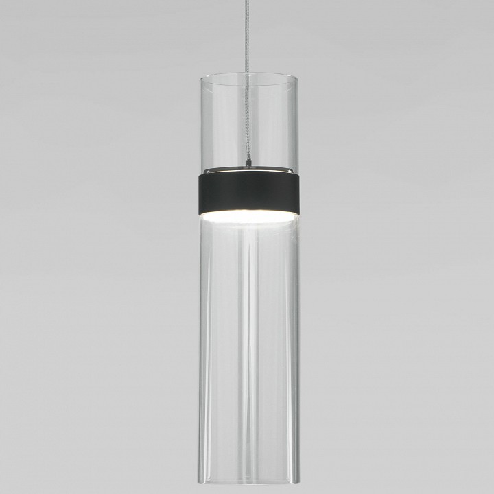 Подвесной светильник eurosvet lumen 50244/1 led черный/прозрачный