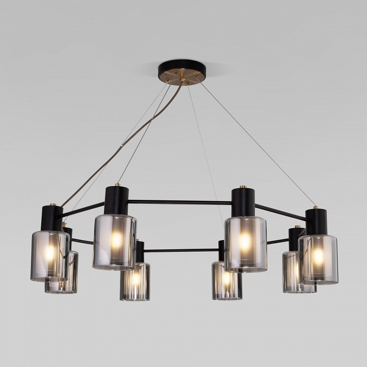 Подвесная люстра eurosvet notion 70219/8 черный/античная бронза