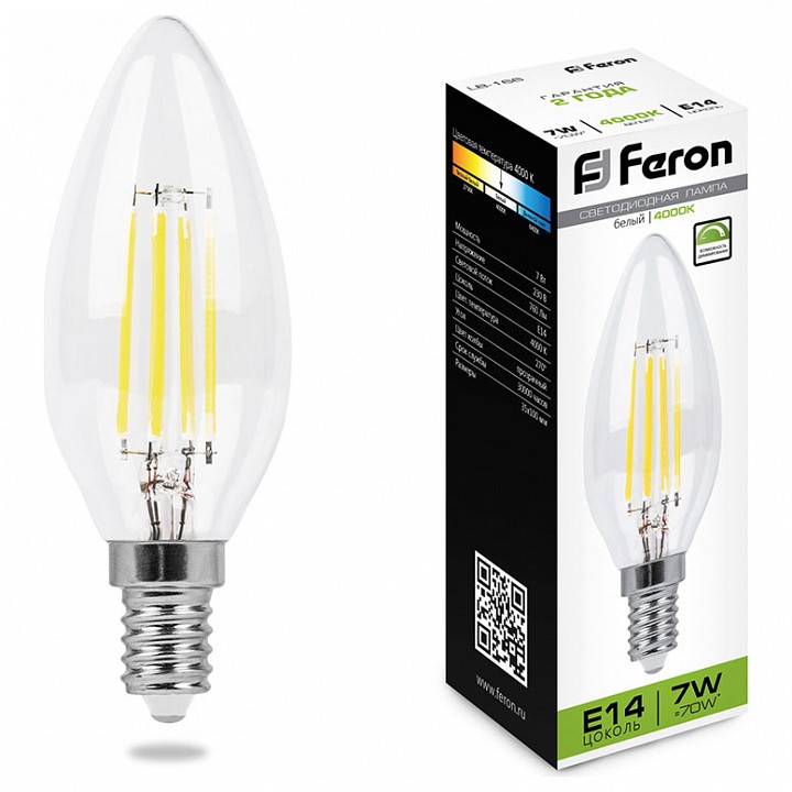 Лампа светодиодная feron saffit lb-166 e14 7вт 4000k 25871