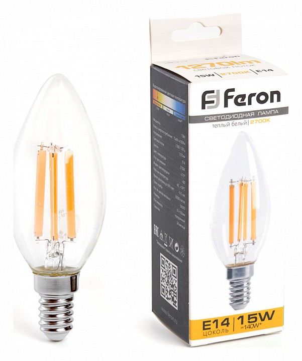 Лампа светодиодная feron lb-717 e14 15вт 2700k 38256
