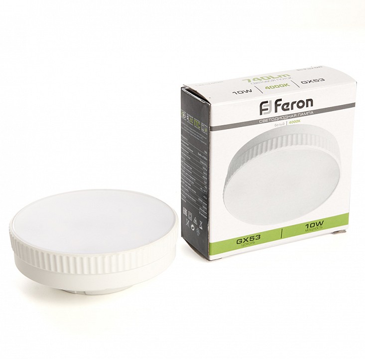 Лампа светодиодная feron lb-3452 gx53 10вт 4000k 41399