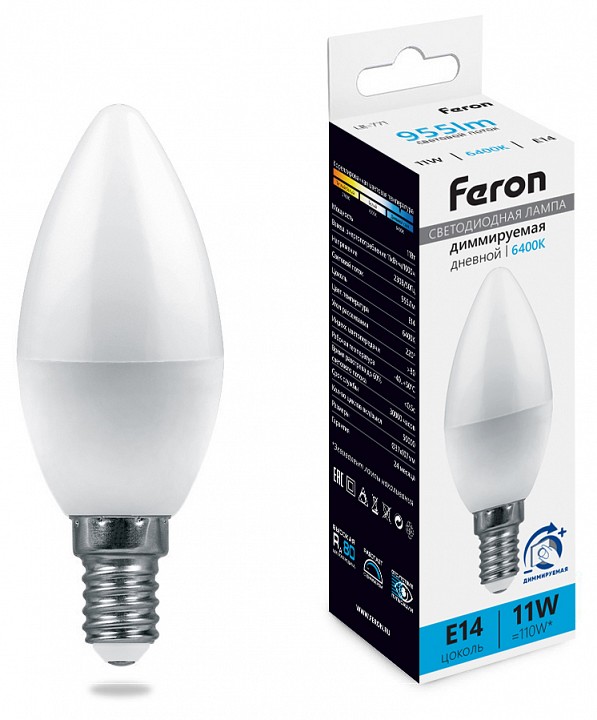Лампа светодиодная feron lb-771 e14 11вт 6400k 51057