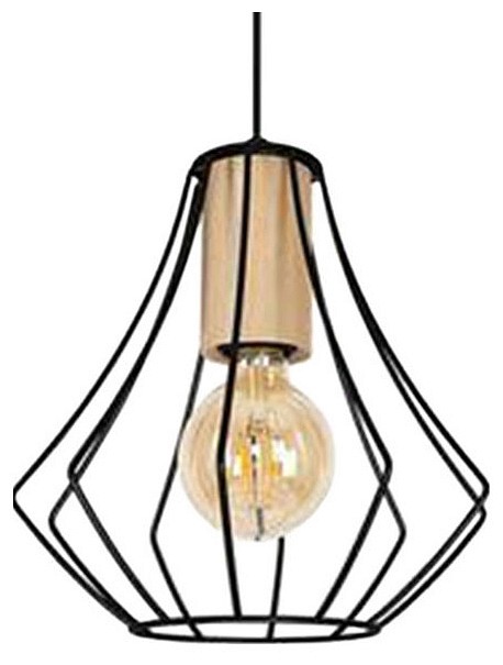 Подвесной светильник imex md.9050 md.9050-1-p-bk+wood